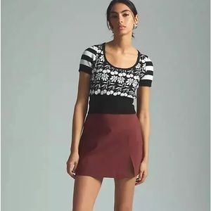 NWOT Anthropologie Maeve Trixie Sweater Tee Black/white size XL